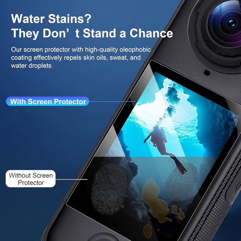 STARTRC حماية شاشة لـ Insta360 X4 Air، زجاج مقسى بصلابة 9H تغطية كاملة مع مجموعة تركيب، دقة عالية، تصميم منحني، مضاد لبصمات الأصابع - Image 5